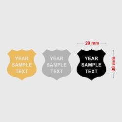 Engraved Aluminium Plate (Gold) S2 Shield 31mm