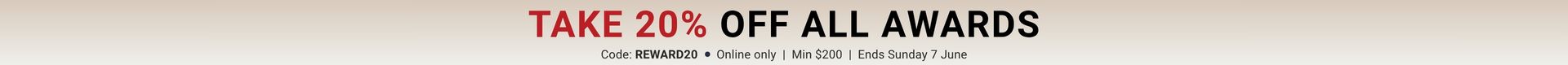 20% OFF all awards!
