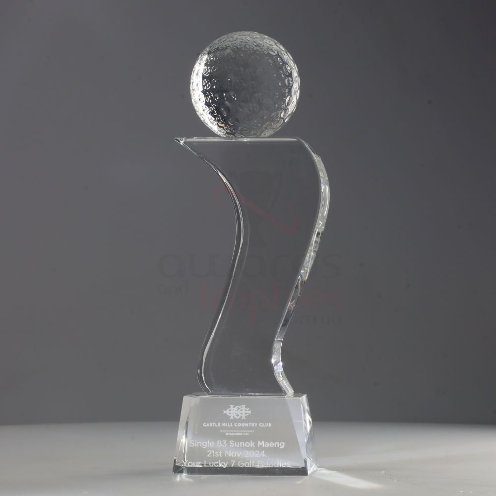 Rikaro Golf Champion - Hand Made Crystal 230mm
