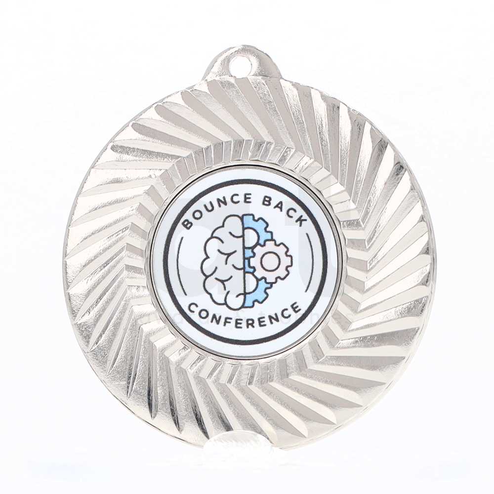 Rosette Personalised Medal 50mm Silver 