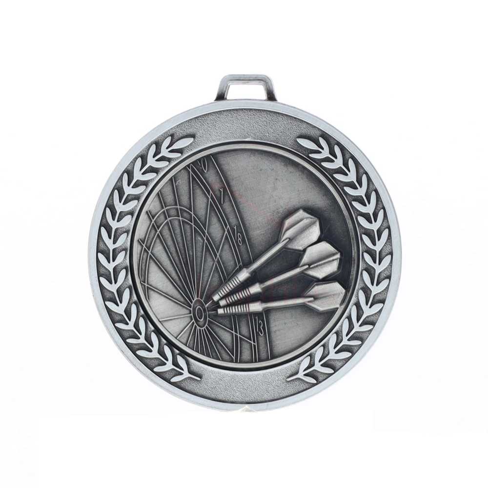 Heavyweight Darts Medal 70mm Silver