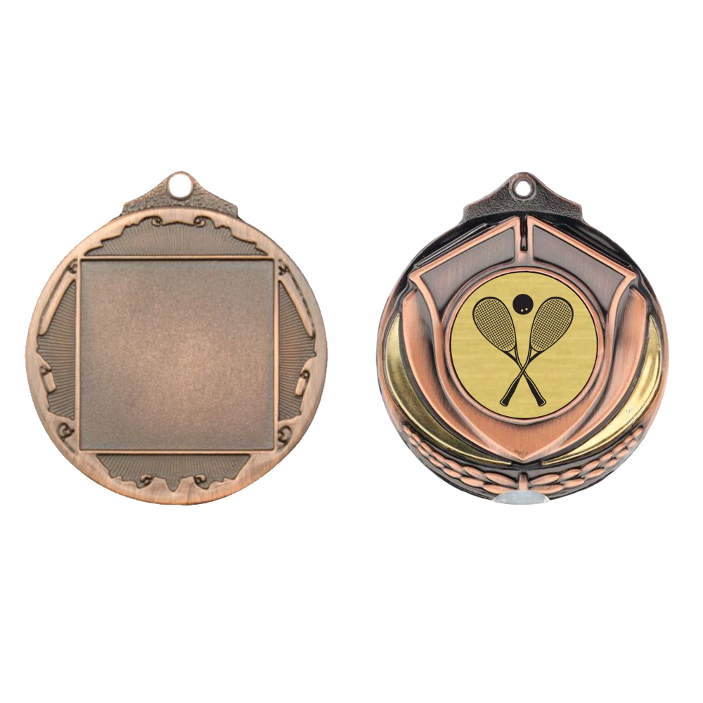 Two Tone Squash Medal 50mm Bronze