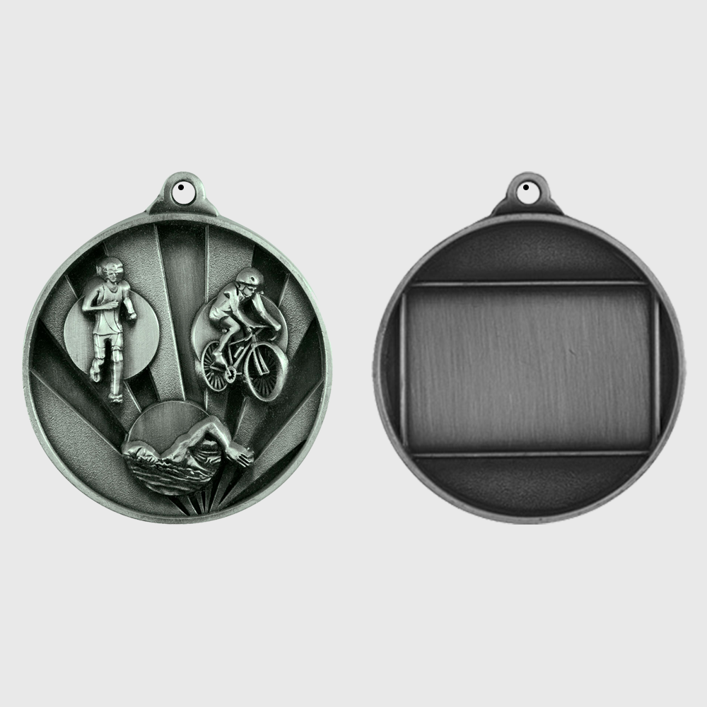 Sunrise Triathlon Medal 50mm Silver