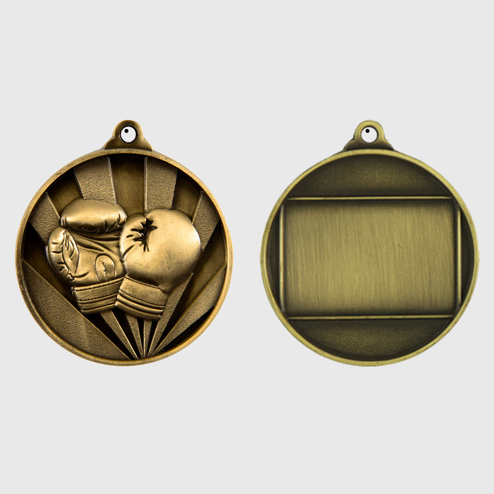 Sunrise Boxing Medal 50mm Gold
