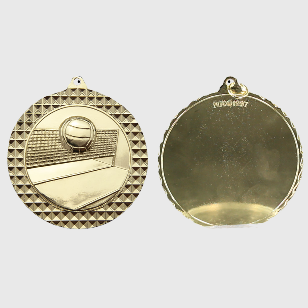 Volleyball Facet Medal Gold 70mm