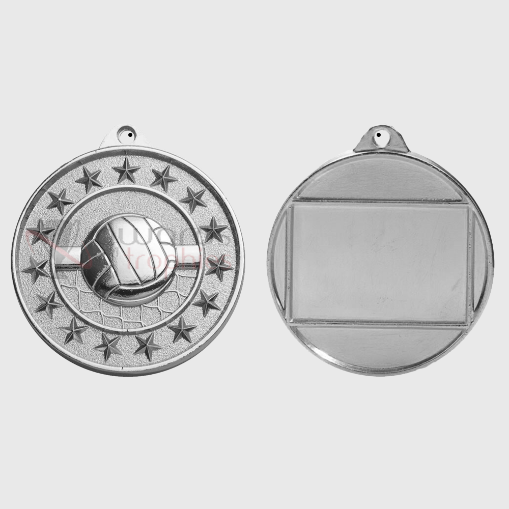 Volleyball Starry Medal Silver 50mm