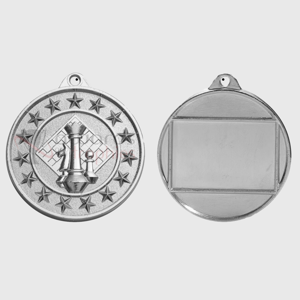 Chess Starry Medal Silver 50mm