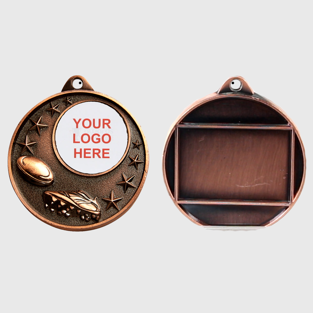 Rugby Logo Starry Medal Bronze 50mm