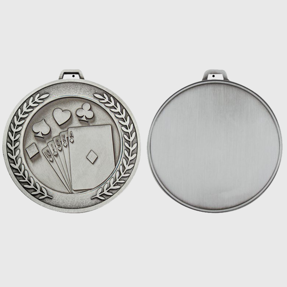 Heavyweight Cards Medal 70mm Silver