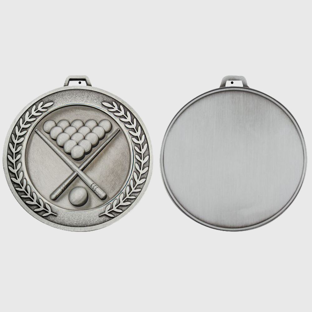 Heavyweight Billiards Medal 70mm Silver
