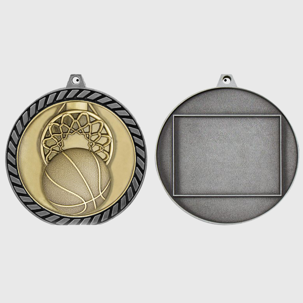 Venture Basketball Medal Silver 60mm