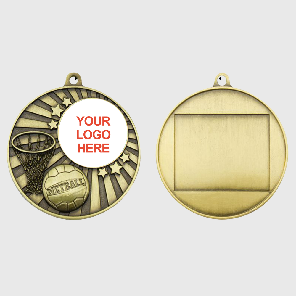 Impact Netball Logo Medal Gold 50mm