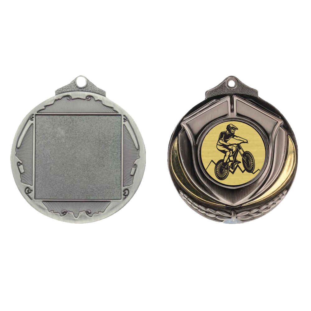 Two Tone Silver Medal 50mm - Downhill Biking