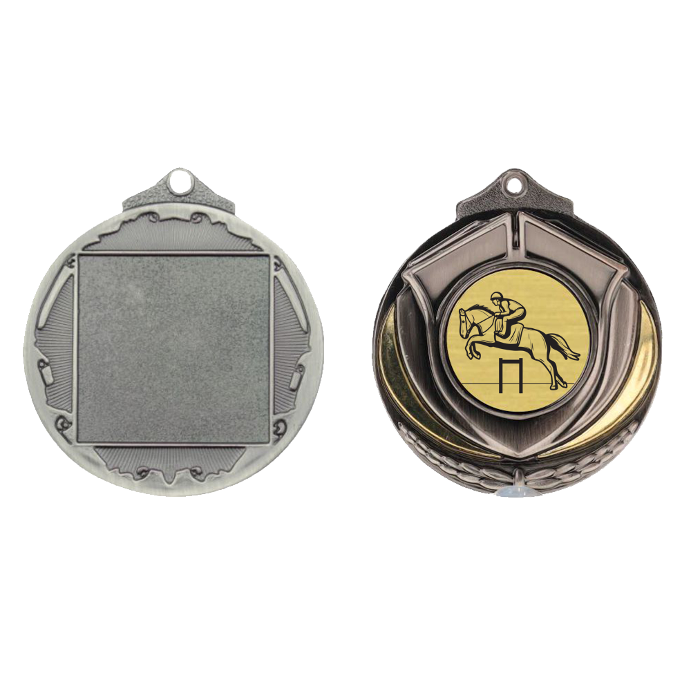 Two Tone Silver Medal 50mm - Show Jumping