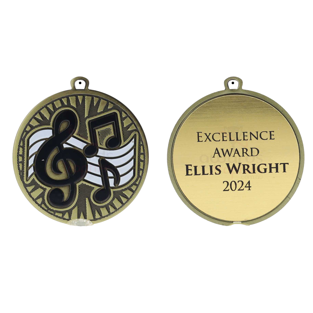 Spark Music Medal 55mm - Antique Gold
