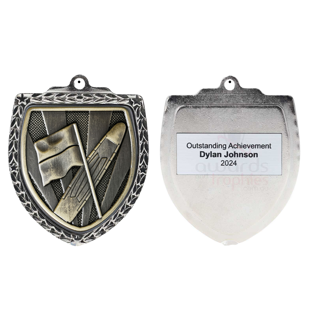 Surf Lifesaving Shield Medal 80mm - Silver 