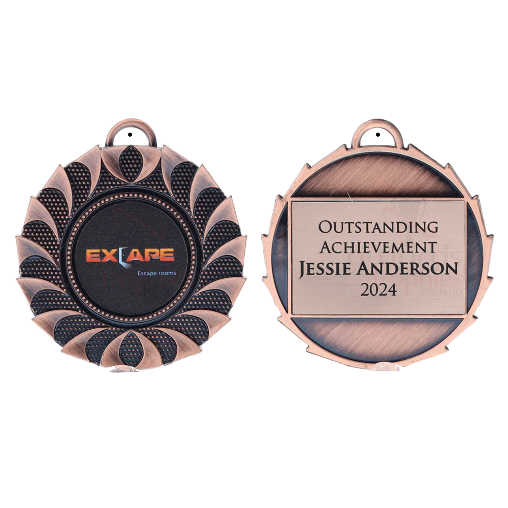 Lotus Personalised Medal 50mm - Bronze