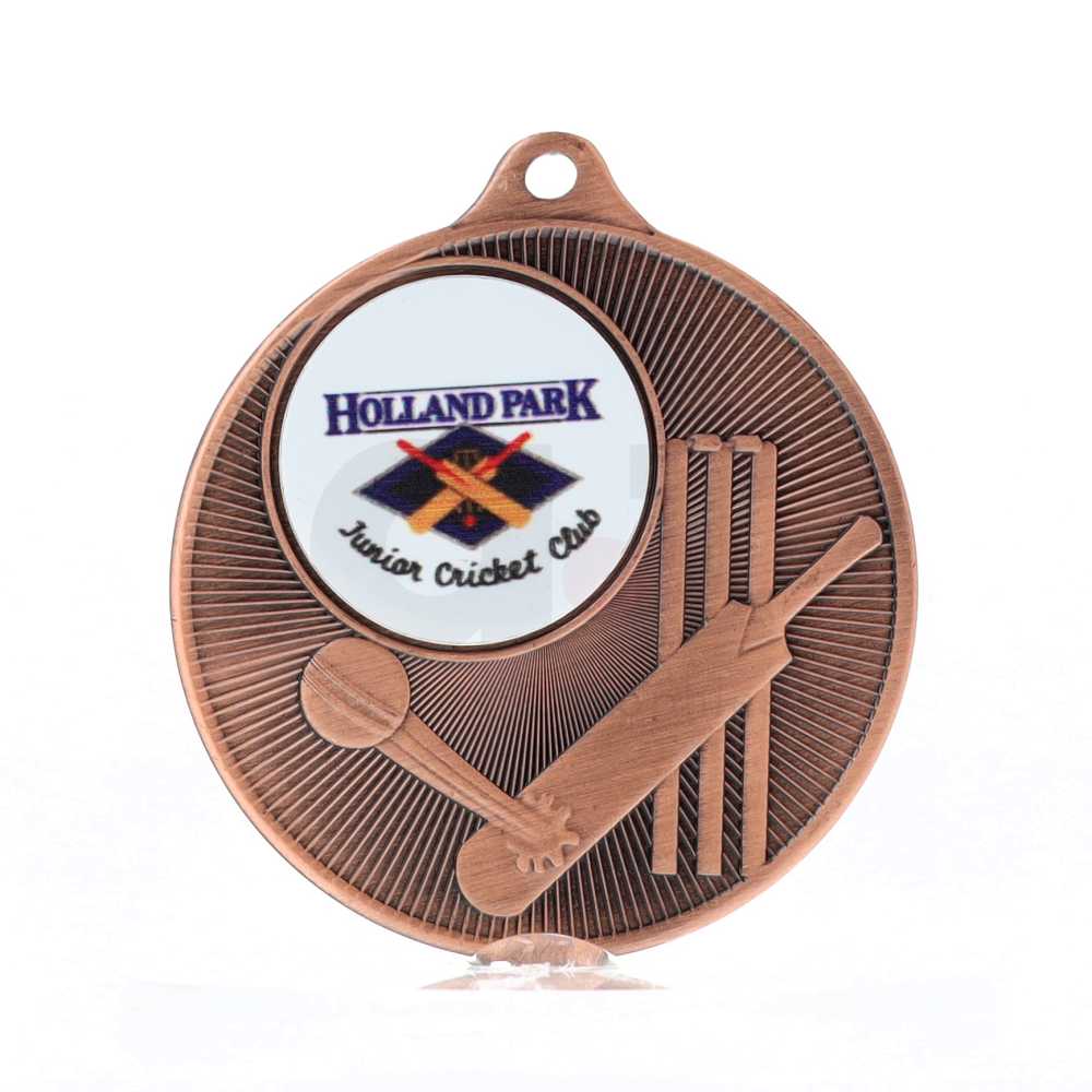 Universal Logo Medal Bronze 50mm - Cricket