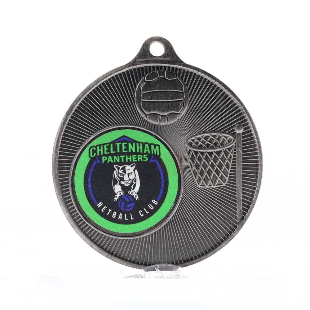 Universal Logo Medal Silver 50mm - Netball