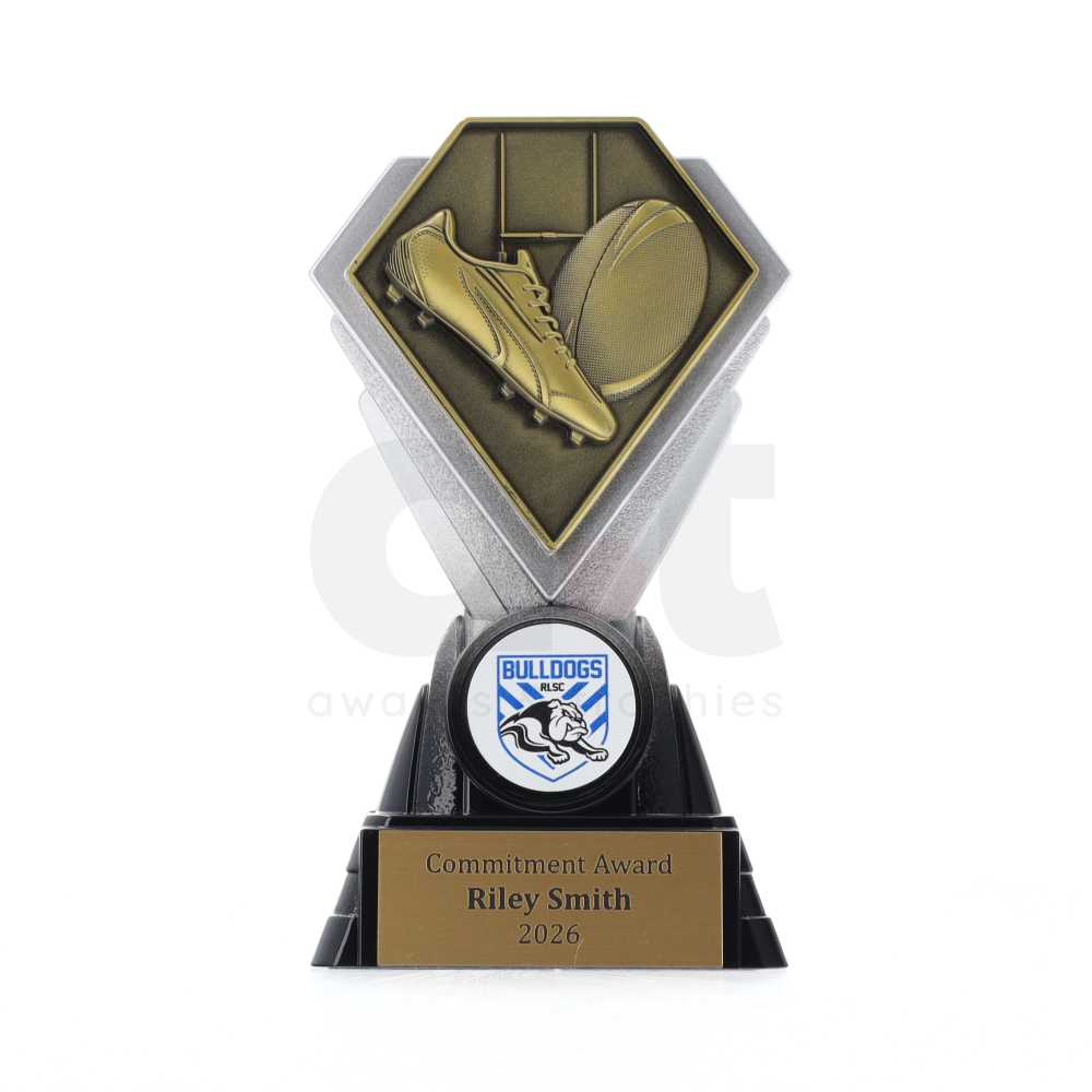 Diamond Trophy 125mm - Rugby Gold