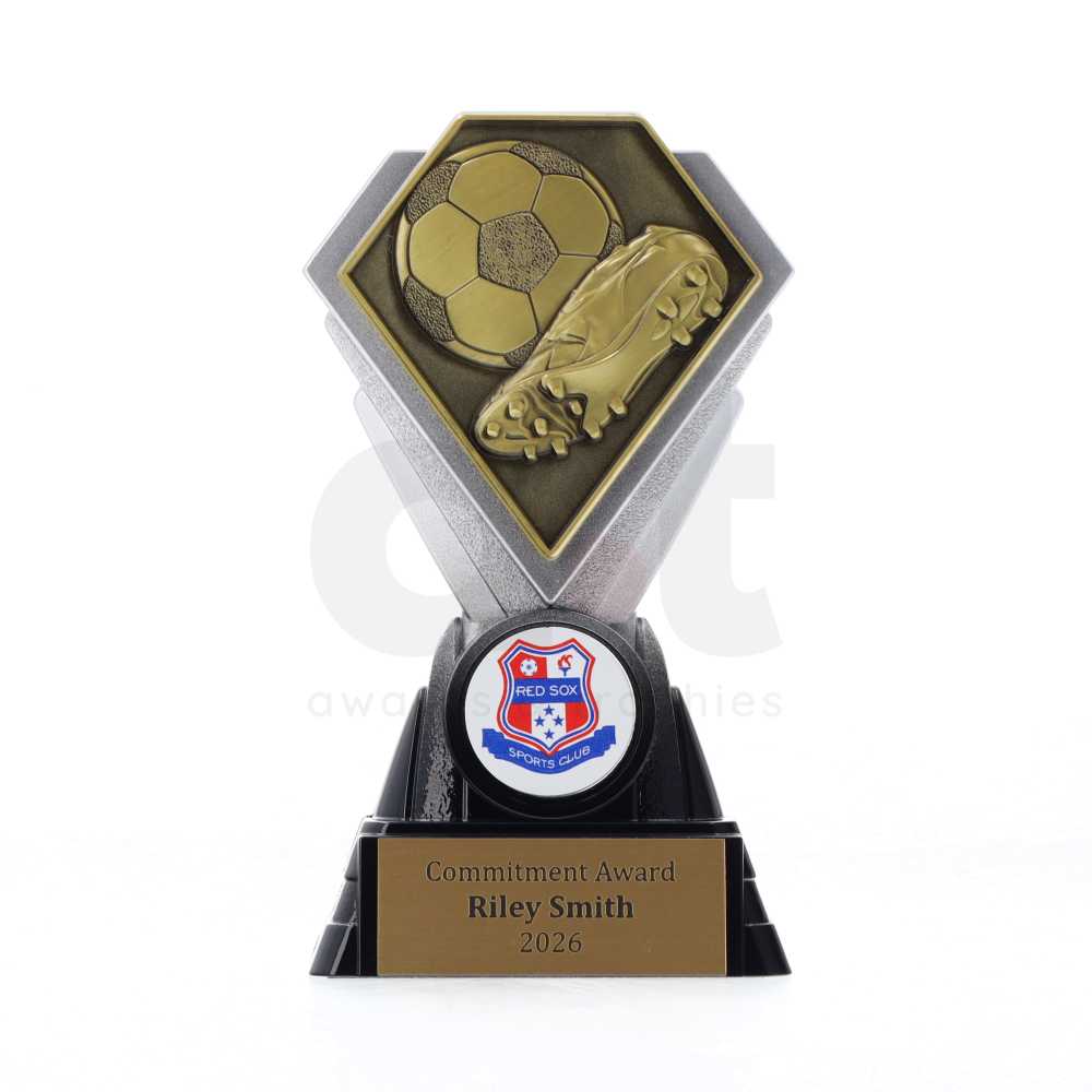 Diamond Trophy 125mm - Football Gold