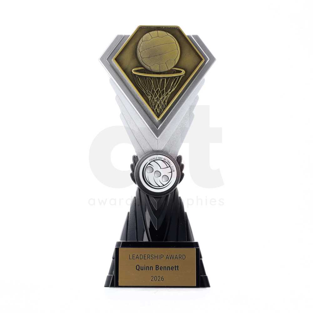 Diamond Trophy 175mm - Netball Gold