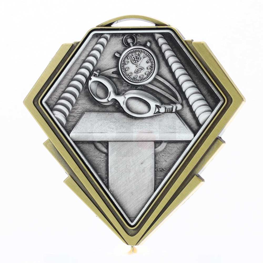 Diamond Medal Gold 80mm - Swimming