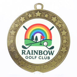 Flare Personalised Medal 70mm - Gold