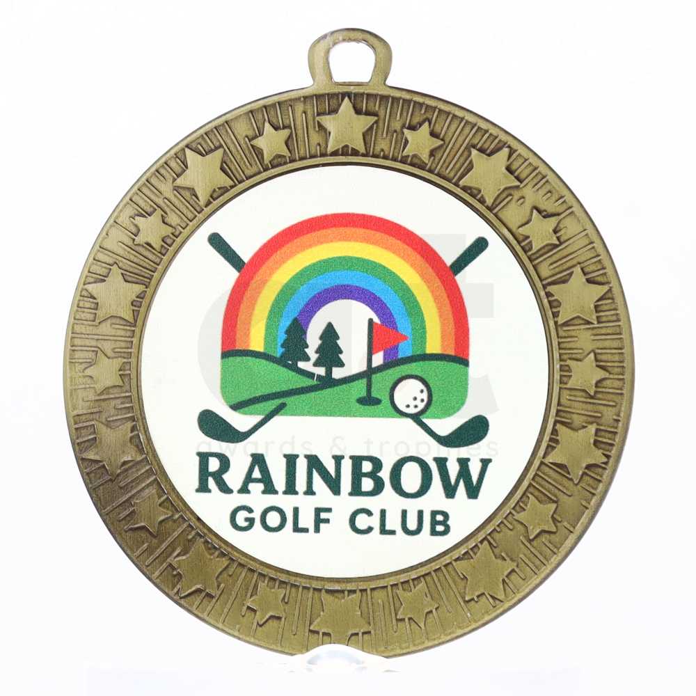Flare Personalised Medal 70mm - Gold