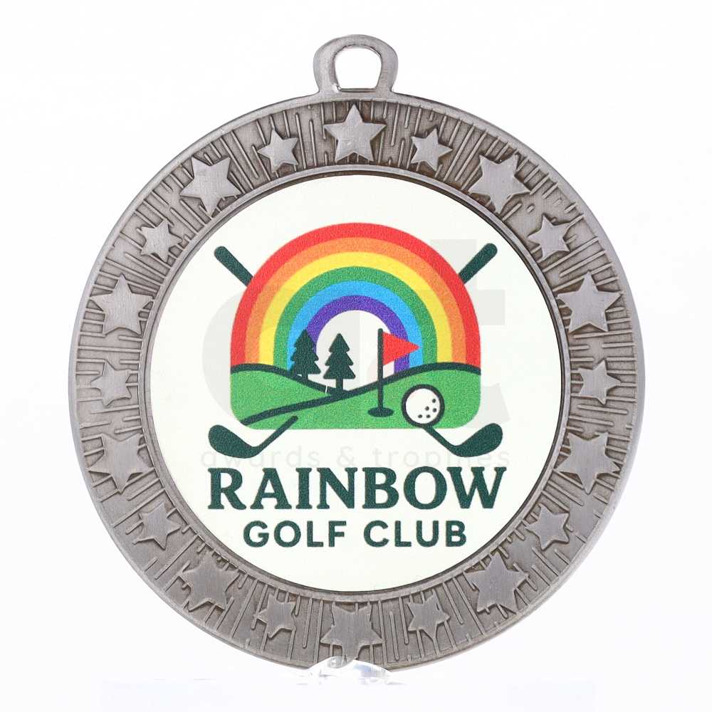 Flare Personalised Medal 70mm - Silver