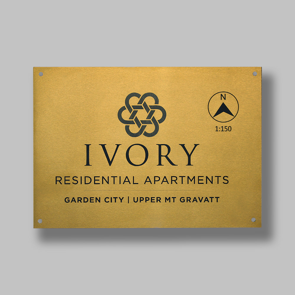 Custom Size Gold Stainless Steel Plaque