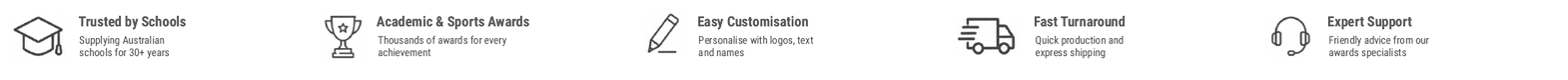 Trusted experience, extensive academic and sports awards, easy customisation, exceptional support and fast turnaround