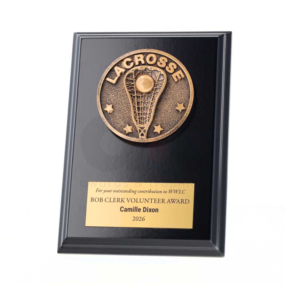 Spartan Lacrosse Black Plaque 150mm