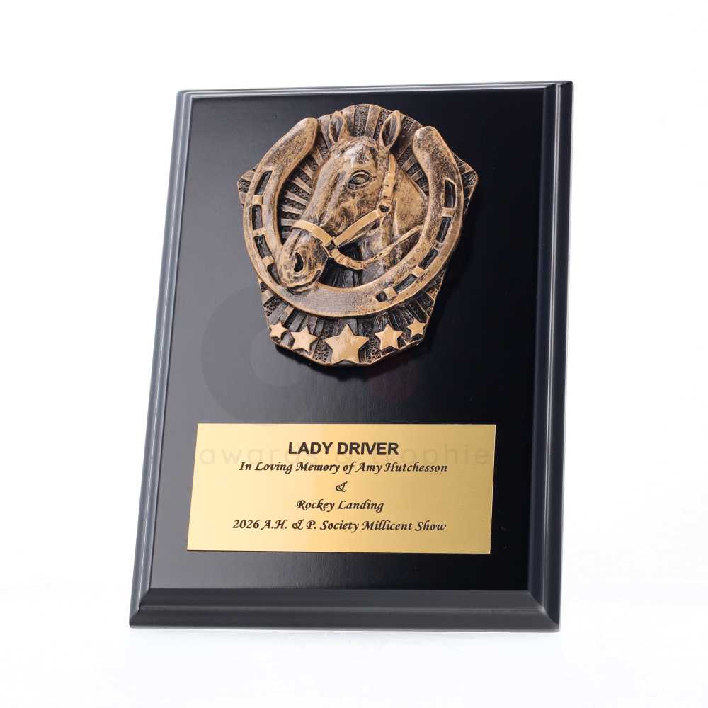 Cosmos Equestrian Black Plaque 150mm