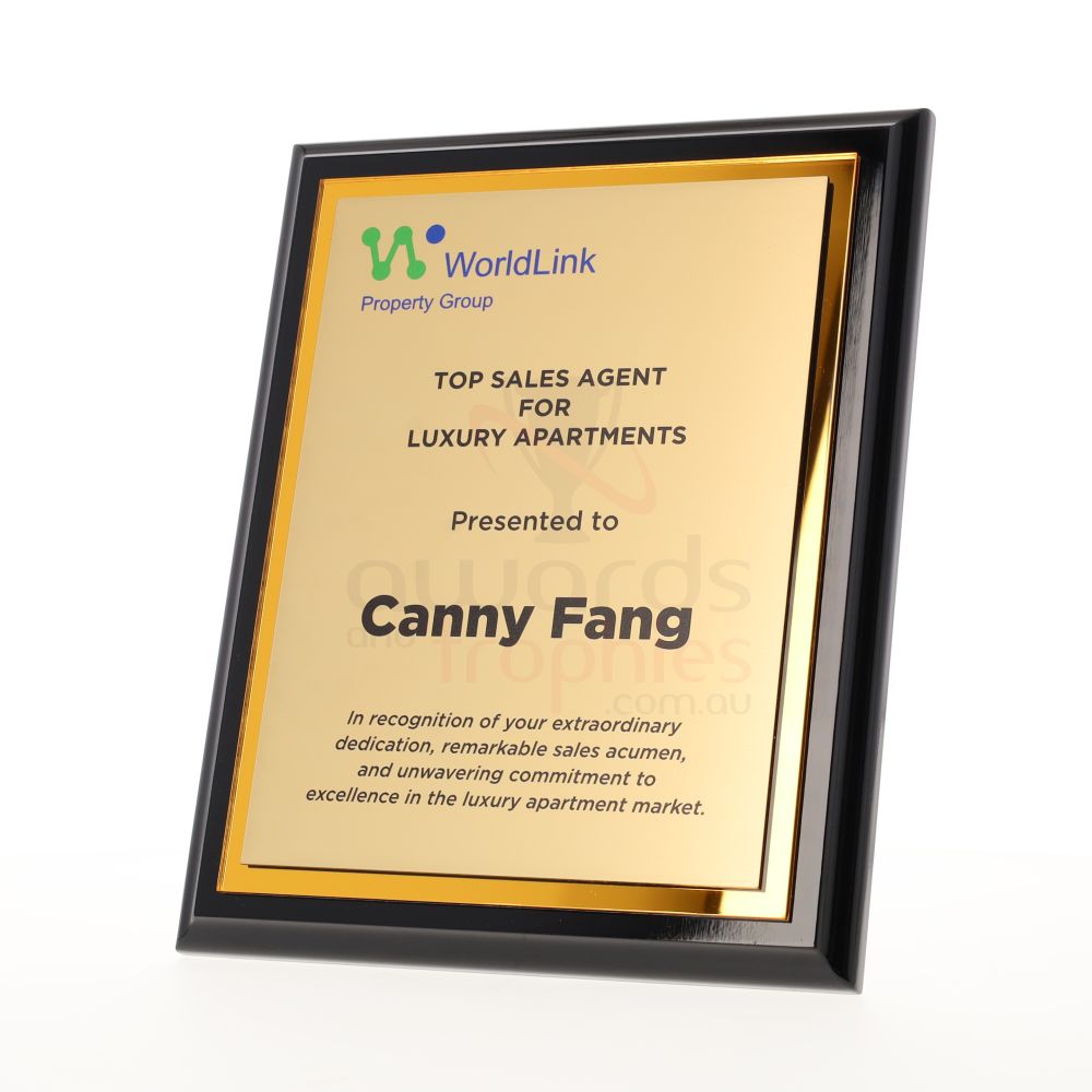 Sublime Plaque Gold 225mm