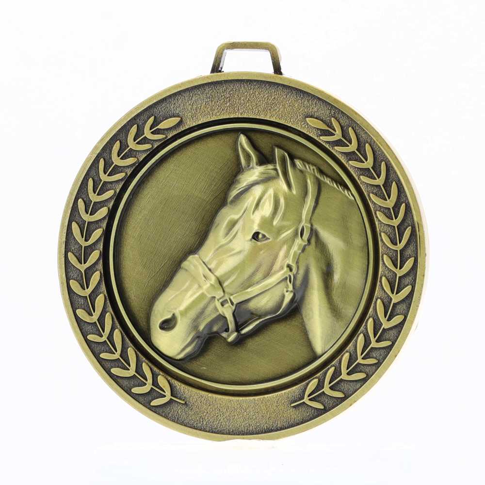 Heavyweight Horse Medal 70mm Gold
