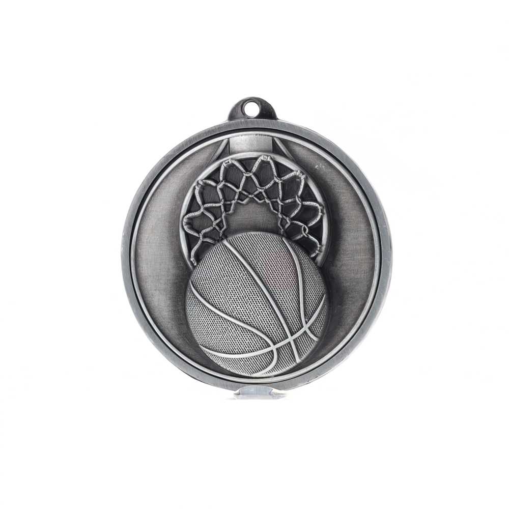 Triumph Basketball Medal 50mm Silver