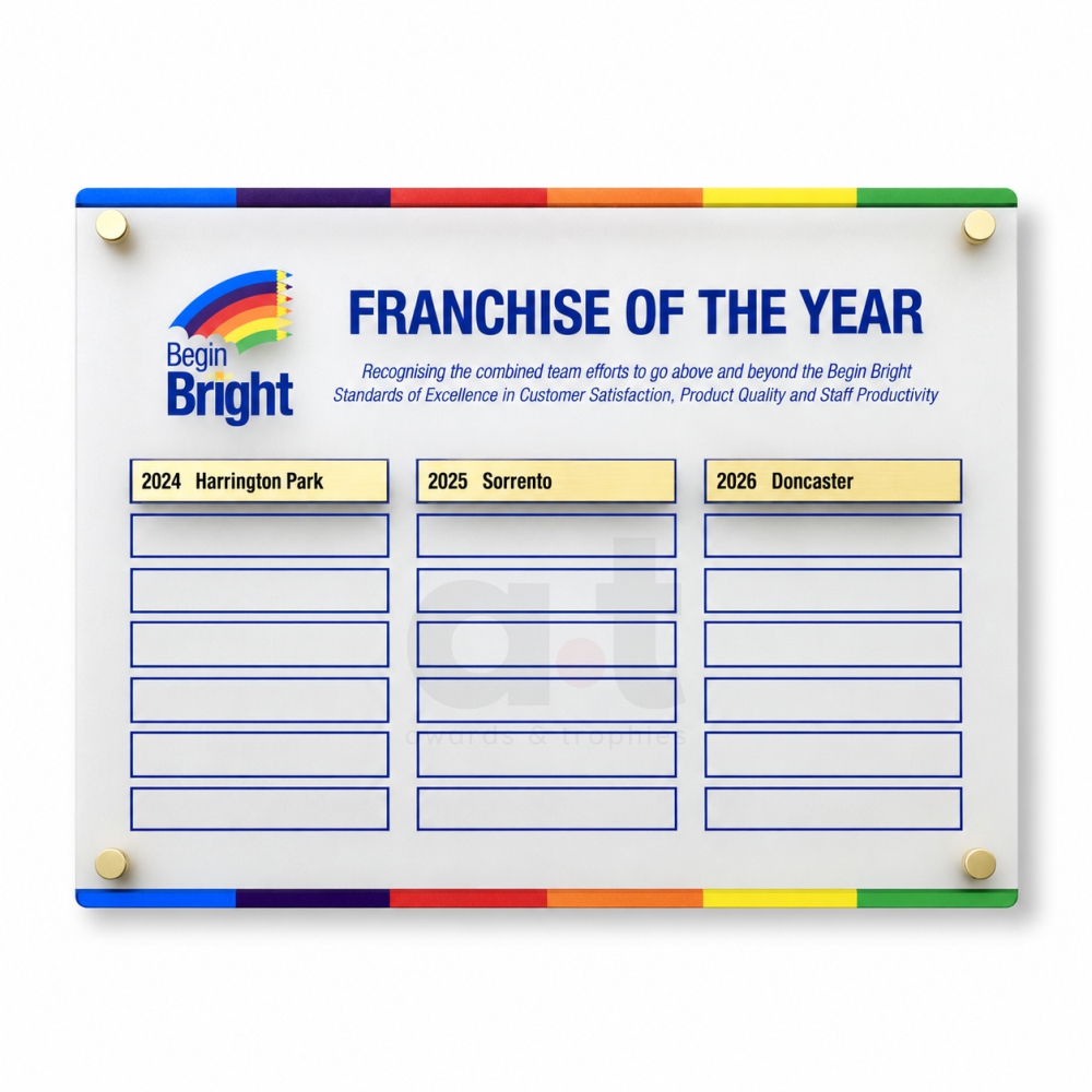Opal Acrylic Honour Board 600x450mm