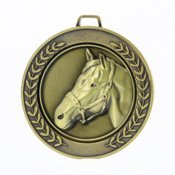 Heavyweight Horse Medal 70mm Gold